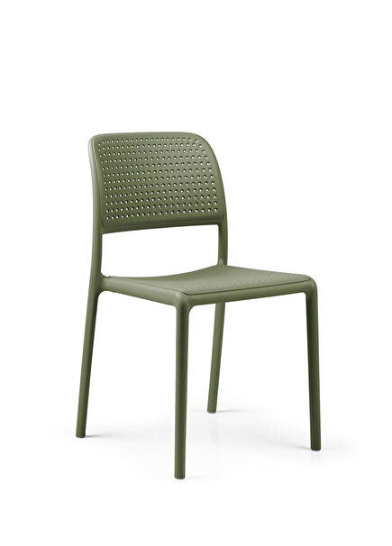 Bora Agave Fiberglass Stackable Armless Chair