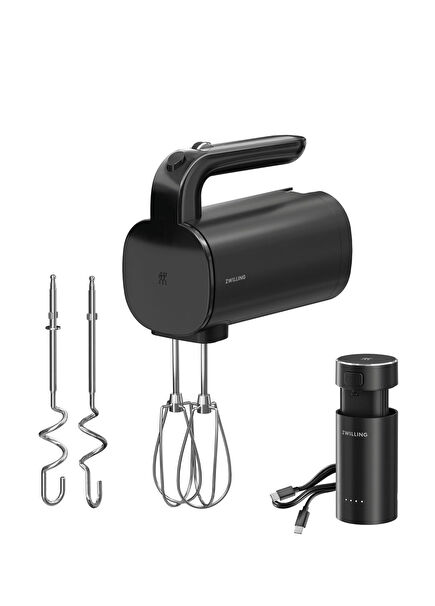 XTEND Black Steel Cordless Hand Mixer Set