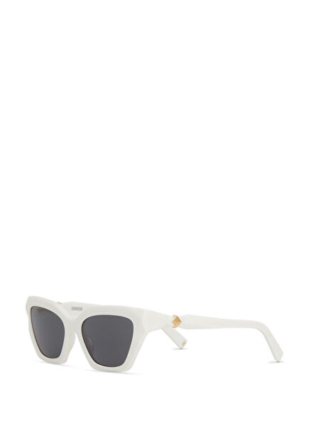 HM 1708 C3 Cat Eye White Acetate Women's Sunglasses