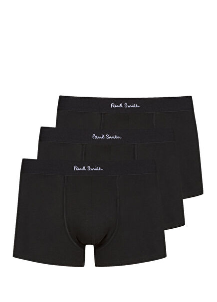 Siyah 3lü Logo Bantlı Boxer Set