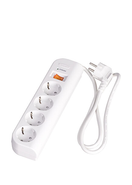 F9E400fr1M 4-Socket Surge Protected White Extension Lead 1 m