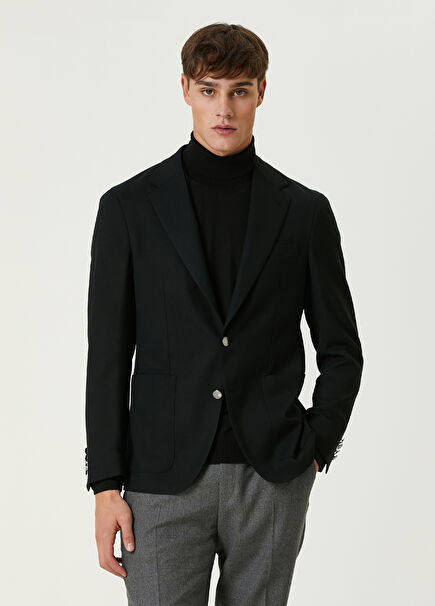 Black Stretch Wool Jacket