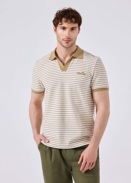 Bej Polo Yaka Kısa Kollu Erkek T-Shirt 6SM5019-BG