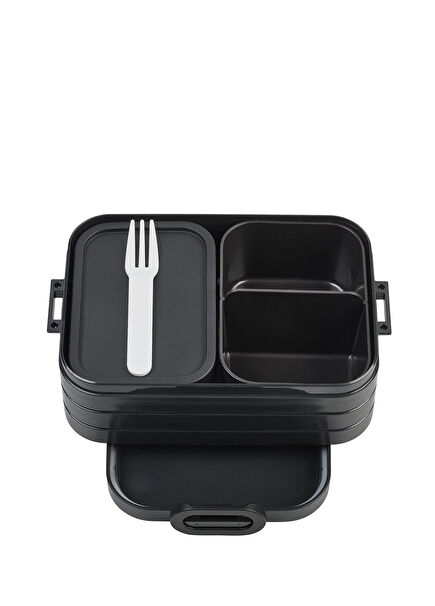 Bento Lunch Box Take A Break Midi Bölmeli Siyah Plastik Portatif Yemek Kabı