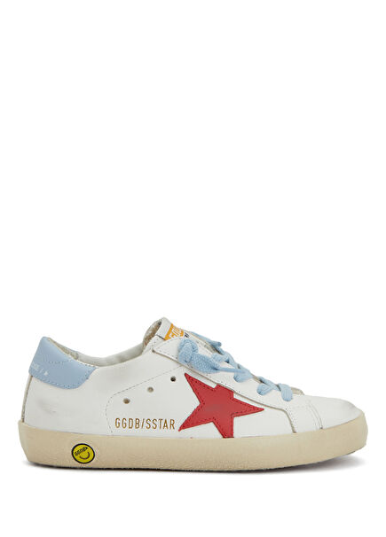 Super Star Unisex Kids Leather Sneakers With White