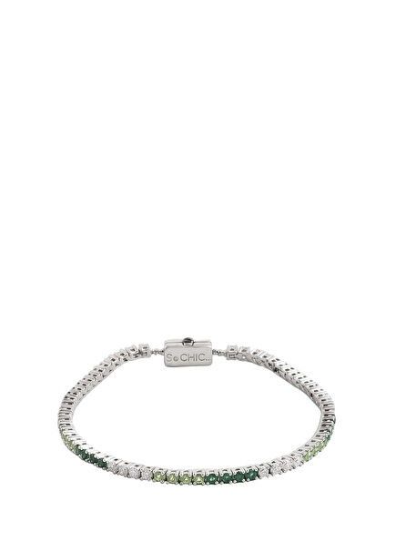 Rainbow 18K White Gold Plated Silver Waterway Bracelet