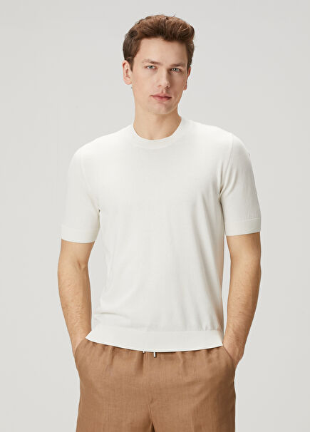 White Short Sleeve Sweater