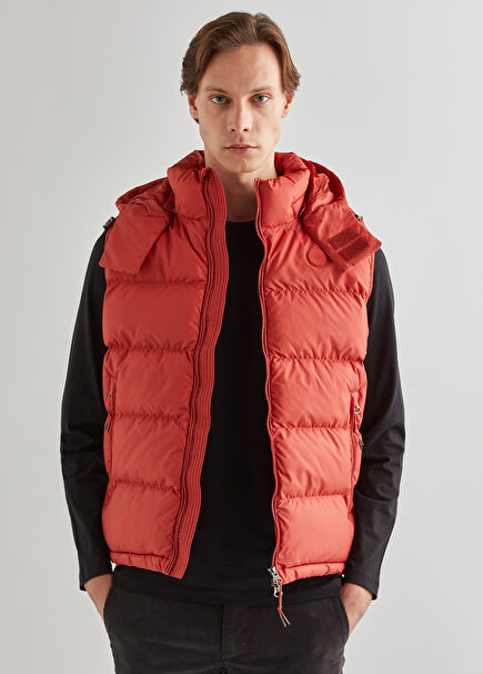 Men's Red Hooded Vest