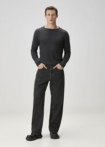 Black Contrast Stitching Jeans