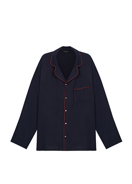 Indigo Navy Blue Extra Soft Viscose Welt Men's Pajama Set
