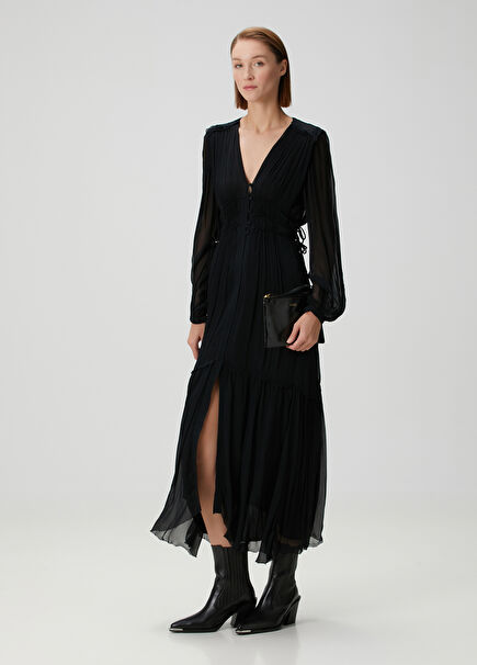 Amara Black Midi Dress