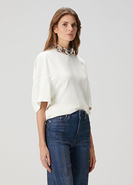 White Chain Detailed Blouse