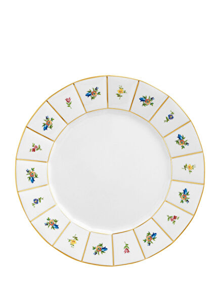 Grecque Mille Fleurs Renkli Desenli Porselen Ara Servis Tabağı 24,4 cm