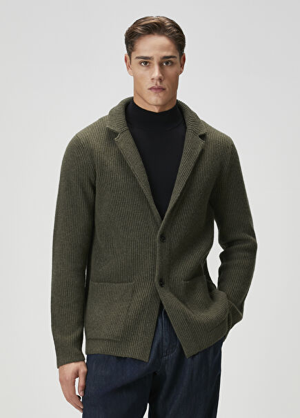 Haki Yün Triko Ceket