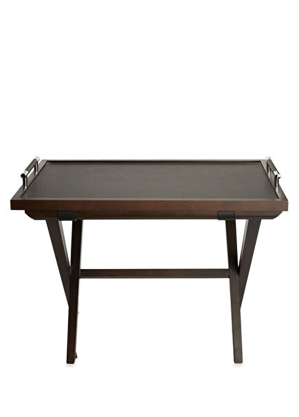 Black Short-legged Leather Tray