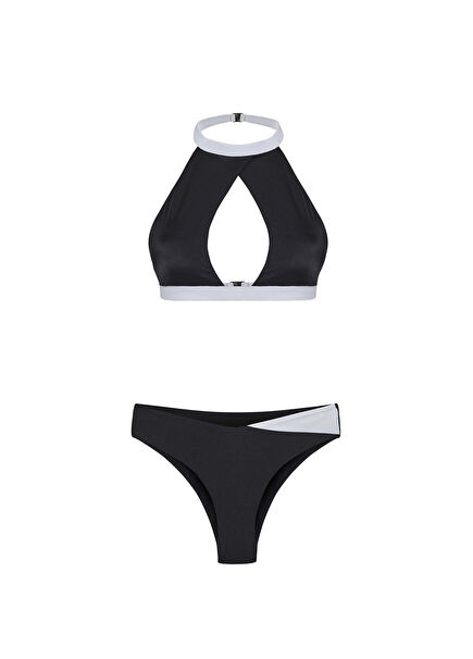 Yve Siyah Halter Yaka Kadın Bikini Takımı