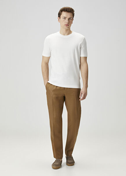 Beige Linen Trousers