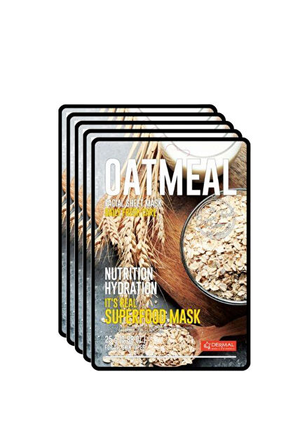 Oatemal Facial Sheet Mask Superfood Nourishing & Moisturizing Oat Face Mask Set of 5