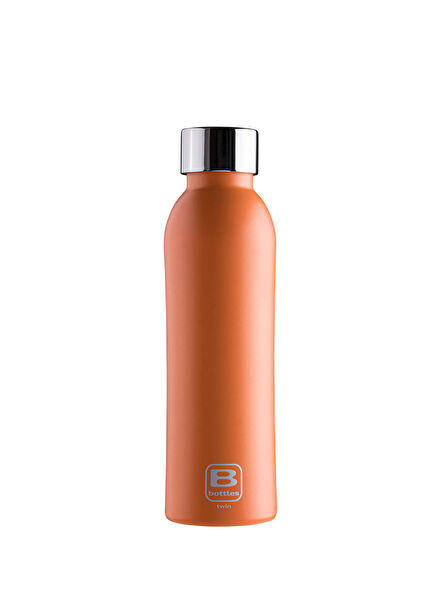 Twin Stainless Steel Orange Thermos 500 ml