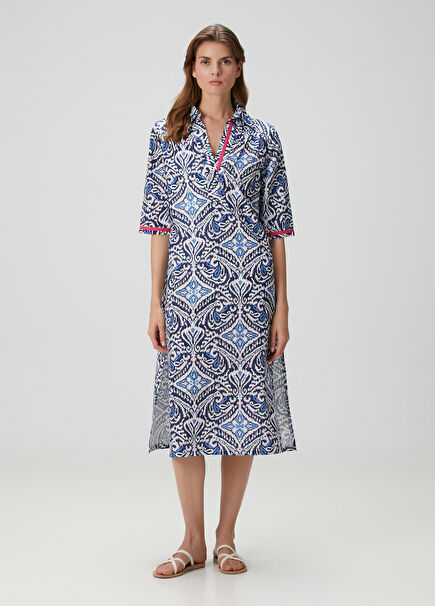 Ikaat Blue Midi Kaftan