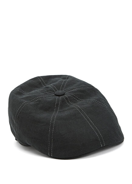 Siyah Erkek Keten Şapka