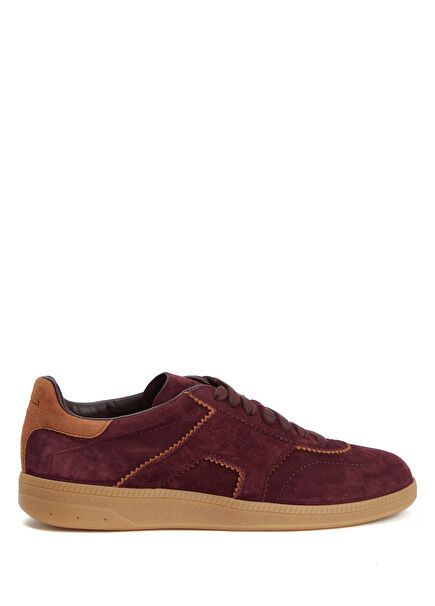 Burgundy Women's Suede Sneakers
