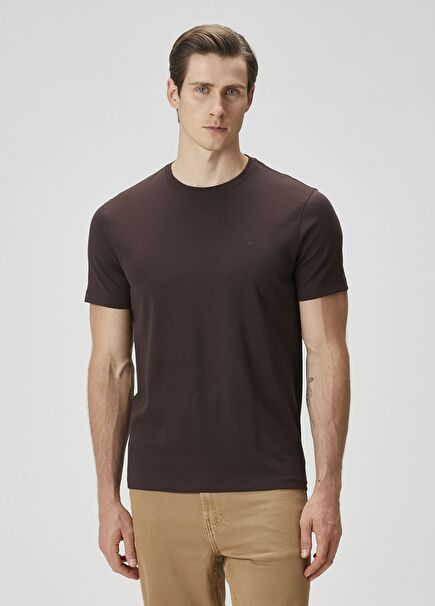 Kahverengi Organik Pamuk T-shirt