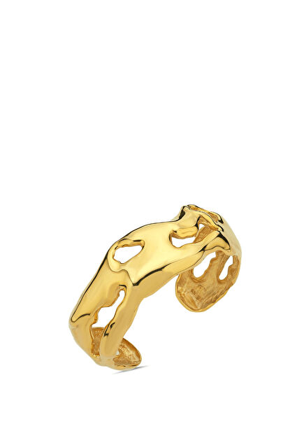 Aruna Gold Womens Thick Handcuff Bracelet