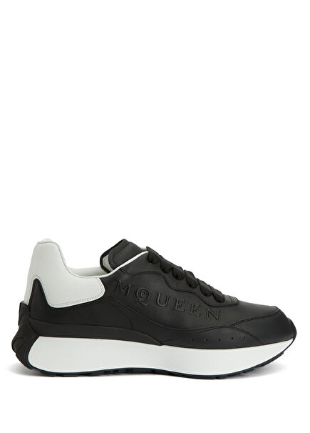 Sprint Runner Black White Men's Leather Sneakers