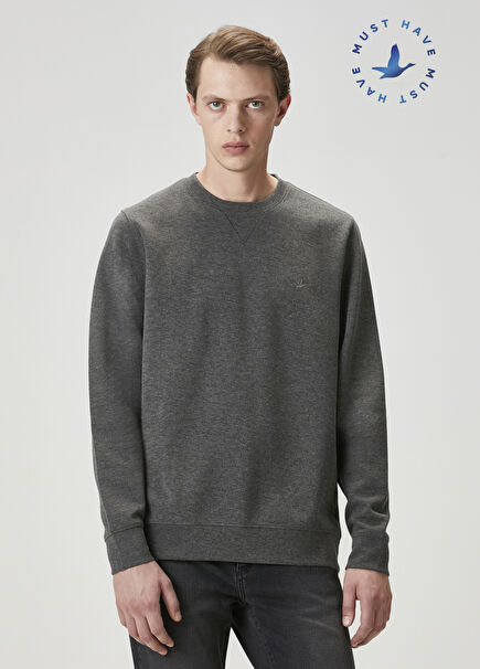Grey Mélange Basic Sweatshirt