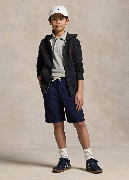 Lacivert Logo Nakışlı Unisex Çocuk Şort