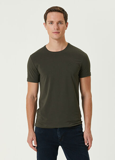 Khaki Logo Detailed T-shirt