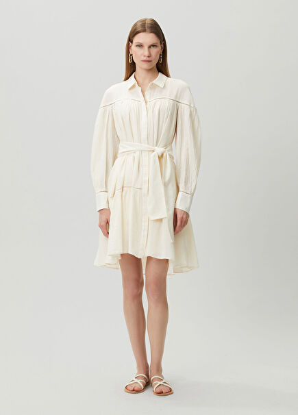 Sail Cream Mini Beach Dress