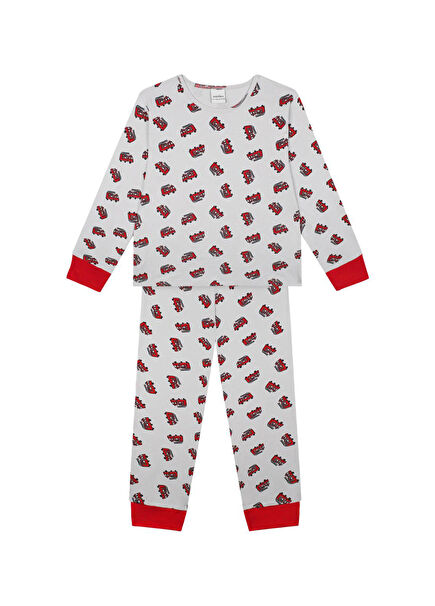 İtfaiye Arabası Uzun Kollu Erkek Çocuk Pijama Takımı