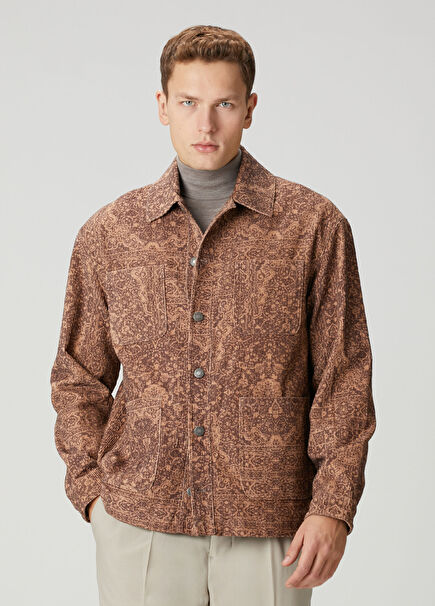 Etnik Desenli Dış Gömlek