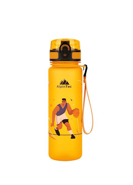 Orange Basketball Patterned Tritan Kids Drinker & Flask 500 ml