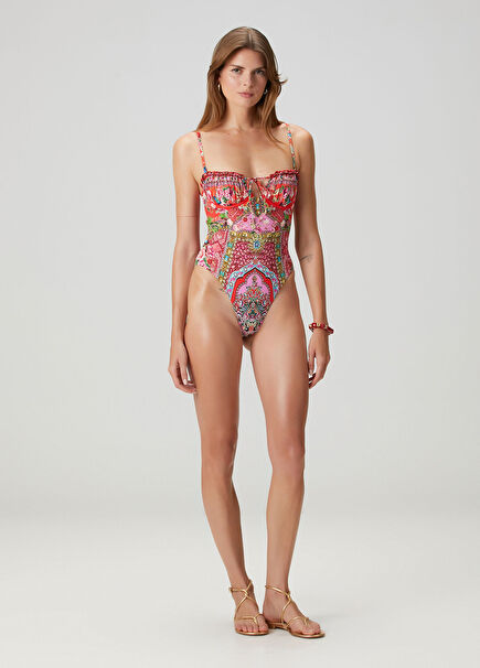 Kırmızı Desenli Mayo