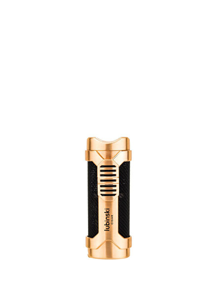 Cigar Coffee Table Single Torch Gold Cigar Lighter with Lid Piercing 