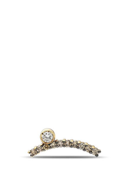 Acu Wink Single Stud Champagne Kadın Altın Küpe
