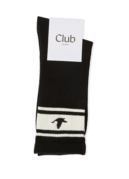 Black Logo Embroidered Men's Sports Socks