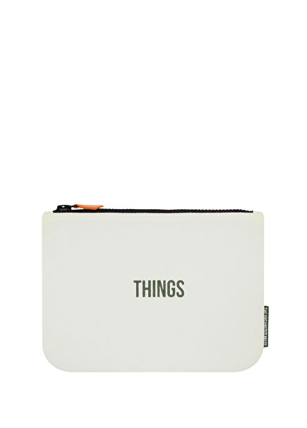 Things Ecru Canvas Zipper Organizer Unisex Travel Bag