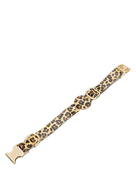 BloomPaw Leopard Tan AirTag Yuvalı Deri Pet Tasma