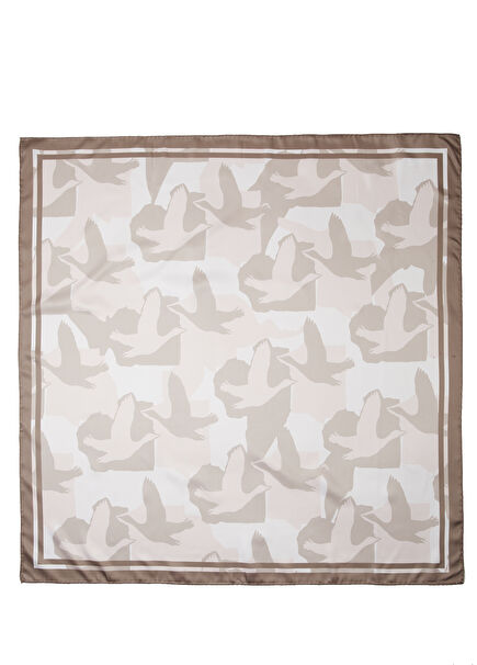 Multicolored 90x90 cm Twill Scarf