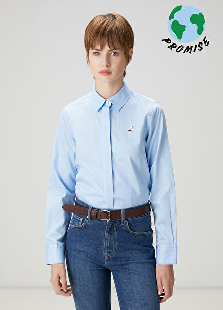 Mavi Basic Poplin Gömlek