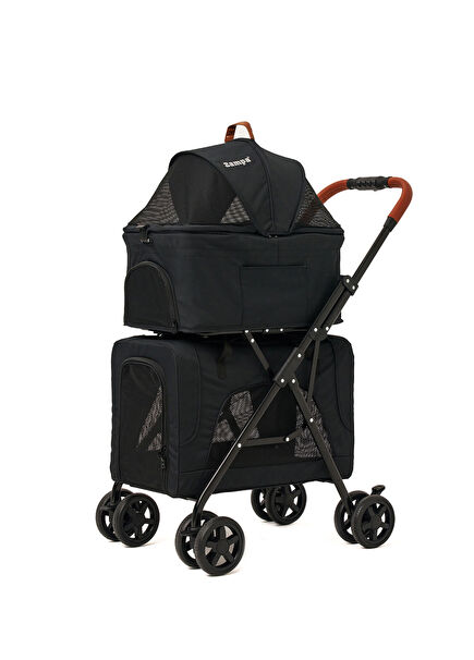 Tsunoda İki Katlı Kedi ve Köpek Taşıma Arabası 