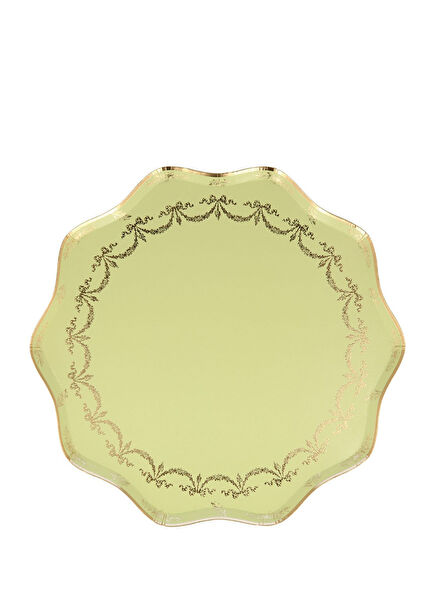 Ladurée Paris Büyük Boy Yeşil 8'li Kağıt Parti Tabağı