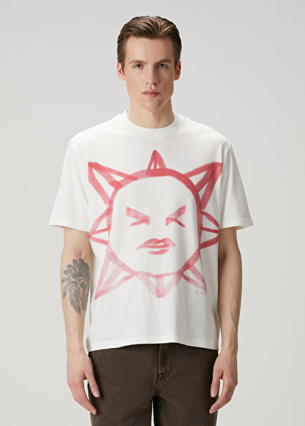 Box White Figure Printed T-Shirt