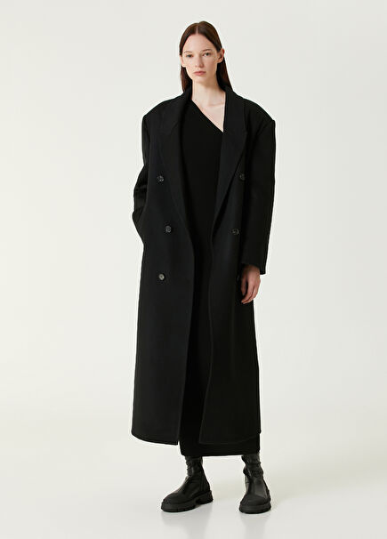 Black Reversible Wool Overcoat