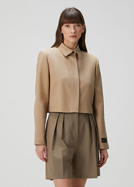 Beige Wool Canvas Jacket