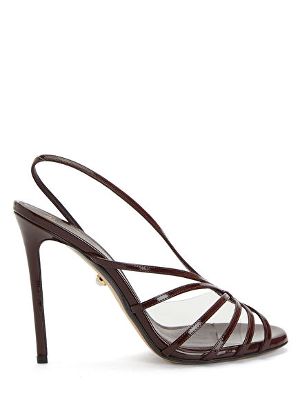 Bordo Kadın Deri Sandalet